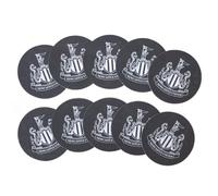 Newcastle United Drinks Coasters, Black with White Crest, 9.5cm Diameter, Pack of 10, Official Licensed Product