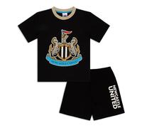 Newcastle United F.C. Boys Short Pyjamas | Newcastle United Pjs | Football Gifts | Official Merchandise Clothing Nightwear (11-12 Years) Black
