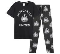 Newcastle United F.C. Pyjamas Set for Boys Teens Nightwear PJs for Kids Teenagers Football Lounge Wear - Football Gifts for Boys (Black, 9-10 Years)