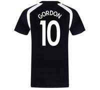 Newcastle United FC Boys Gordon 10 Poly T-Shirt Black 10-11 Years