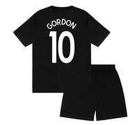 Newcastle United FC Boys Gordon 10 Sublimation Short Pyjamas Black 10-11 Years