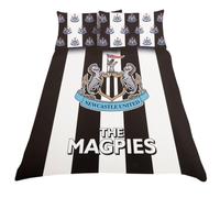 Newcastle United FC Double Duvet Set, Stripe Design, Club Crest, 200cm x 200cm, 100% Polyester