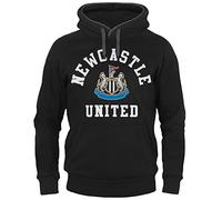Newcastle United FC Official Football Gift Mens Fleece Hoody Black Text Large