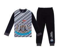 Newcastle United FC Official Gift Boys Sublimation Long Pyjamas Black 13-14 Years