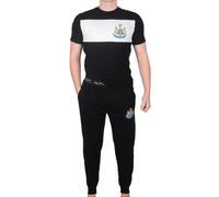 Newcastle United FC Official Mens Premium Long Pyjamas Set Black Medium