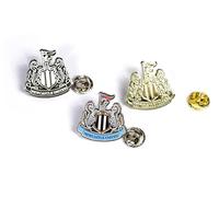 Newcastle United Official Badge Set, 3 Pack Lapel Pins, Club Crest Design