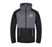 Newcastle United Official Boys Shower Jacket Windbreaker Black 6-7 Years