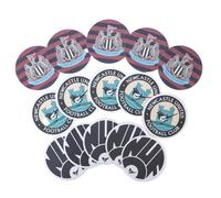 Newcastle United Retro Coasters, 15 Pack, 95-96 Away Kit Design, Official Licensed Product, 9.5cm Diameter
