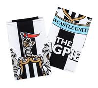 Newcastle United The Magpies Tea Towels, Black and White Striped with Club Crest, 42cm x 60cm, 2 Pack