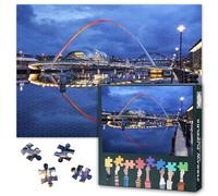 Newcastle Upon Tyne England Puzzles for Adults 1000 Pieces, Gateshead Millennium Bridge Jigsaw Puzzles, Adult Puzzle for Adults, Educational Fun Games or Toys for Elders Friends 20X27 INCH