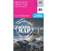 Landranger Active 88 Newcastle upon Tyne, Durham & Sunderland Map With Digital Version, Pink One Size