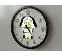 NEWCASTLE UTD CARABAO CUP WINNERS 2024/25 14 INCH (35cm) WALL CLOCK - BLACK AND WHITE ARMY FOOTBALL GIFTS - NEWCASTLE 2 LIVERPOOL 1 LIMITED EDITION GLOW IN THE DARK WALL CLOCK - HISTORY !!