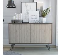 newcastle wooden sideboard with 4 doors in brown and oak