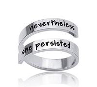 NewChiChi Adjustable Ring,Inspirational Ring Engraving Keep Going for Girls