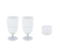 Newchsi 2 Pack Portable Collapsible Silicone Wine Glasses Travel Wine Glasses for Picnic Indoor Outdoor Set, XWHITE