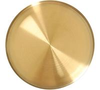 NEWCOMDIGI Gold Round Decorative Tray Metal Serving Tray with Matte Brass Finis Stainless Steel Storage Organizer Tray for Drinks Candle Plate for Jewelry Makeup Cosmetics Perfume Toiletries (20cm)