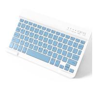 NEWCOO Bluetooth Keyboard, Rechargeable Ultra Slim US Layout Quiet Portable Design, Small Wireless Keyboard for Ipad 10th Generation, IPad Pro/Air/mini, Tablets, for iOS, Windows, Android, Light Blue