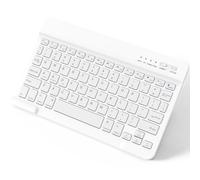 NEWCOO Bluetooth Keyboard, Rechargeable Ultra Slim US Layout Quiet Portable Design, Small Wireless Keyboard for Ipad 10th Generation, IPad Pro/Air/mini, Tablets, for iOS, Windows and Android, White
