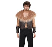 Newcos Adult Hunt Kraven Cosplay Costume The Hunter Costume Leather Jacket Vest Coat Armguard Outfit Halloween Suit Women Men, Brown, XXL