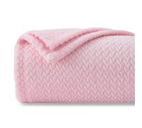 NEWCOSPLAY Flannel Fleece Throw Blanket Lightweight Soft All Season Use (888-pink, Throw(50"x60"))