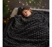 NEWCOSPLAY Fleece Clouds Queen Blanket for Couch, Dark Grey, 220x240 cm