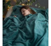 NEWCOSPLAY Knitted Light Teal Blanket Super Soft Plush Throw for Couch Fuzzy Fluffy Microfiber Lightweight Blanket for Bed Sofa All Season Use (Light Teal, King(90"x110"))