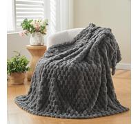 NEWCOSPLAY Super Soft Throw Blanket Dark Grey Premium Silky Flannel Fleece 3D Clouds Stylish Jacquard Lightweight Bed Blanket All Season Use 350GSM, 130x150 cm