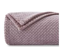 NEWCOSPLAY Super Soft Throw Blanket Light Purple Premium Silky Flannel Fleece Leaves Pattern Lightweight Bed Blanket All Season Use (Light Purple, Throw(50"x60"))