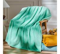 NEWCOSPLAY Super Soft Throw Blanket Premium Silky Flannel Fleece Leaves Pattern Lightweight Blanket All Season Use (Aqua, Throw(50"x60"))