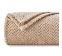 NEWCOSPLAY Super Soft Throw Blanket Premium Silky Flannel Fleece Leaves Pattern Lightweight Blanket All Season Use (888-brown, Throw(50"x60"))