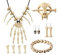 Newcotte 9 Pcs Halloween Caveman Costume Accessories Set, Bone Accessories