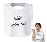 Newcotte Brides Bib Wedding Clothing Protector Brides Gotta Eat Bib with Hook and Loop Fastener Washable for Bridal Shower Engagement Outdoor Wedding Reception Gift