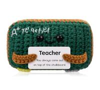 Newcotte Teacher Appreciation Crochet Gift Handmade Blackboard with “You Always Come Out on top of The Chalkboard” Card Funny Cute Thank Gift for End of Year Thank for Teacher Mentor Instructor