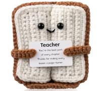 Newcotte Teacher Appreciation Crochet Gift with “Thanks for Making Every Lesson a Page-Turner” Card Funny Cute Thank You Gift for End of Year Thank for Teacher Mentor Instructor