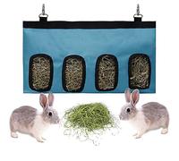 newdayone Rabbit Feeder Bunny Guinea Pig Hay Feeder Bag,Long Wear Feeder Bag Black, Hay Bag Hanging Feeding Device Supply Rabbit, Hay Bag Hanging Feeder Sack for Rabbit Guinea Pig,Blue