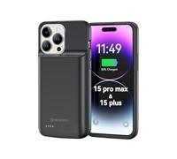 NEWDERY Battery Case Compatible for iPhone 15 Plus &15 Pro Max, 5000mAh Slim Portable Charging Case Rechargeable Power Charger Compatible for iPhone 15 Plus & 15 Pro Max (6.7 inch) (Black)