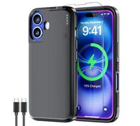NEWDERY Battery Case for iPhone 16 5000mAh, CarPlay,Wired Headset,Sync-Data Supported, Portable Rechargeable Charger Charging Case for iPhone 16 6.1” Black