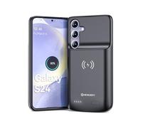 NEWDERY Battery Case for Samsung Galaxy S24 (5000mAh) Charging Case Rechargeable Extended Charger, Portable Power Bank Backup (Support Qi Wireless Charging) for Samsung Galaxy S24 Black