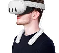 NEWDERY Battery Pack for Meta Quest 3S/3, 10000mAh Neck Hanging Power Bank for Extra 3-5 Hours Playtime, PD Fast Charger for Oculus Quest 3S/3/2/1/Pro, Pico 4/4 Pro, HTC Vive, PSVR 2 - White