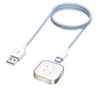 NEWDERY Charger Cable for Fitbit Sense/Sense 2/Versa 3/4 & for Pixel Watch 2/3, Premium Braided USB C Detachable Charging Dock, Durable Replacement Magnetic Cord for Smartwatch, 3.3Ft/1M