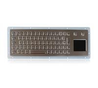 Newdesy K-TEK-A343TP-BL-DWP Stainless Steel Industrial Keyboard with Touchpad, IP65 Waterproof Vandal Proof, Rear Panel Mount, 70 Keys with Backlight USB, Industrial, Mining, Medical, Public Kiosk