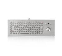 Newdesy K-TEK-A361-OTB-FN-DT-DWP Stainless Steel Industrial Keyboard with Optical Trackball, IP68 Waterproof Vandal Proof, Desktop Mount, 86 Keys with Function Row USB, Industrial, Mining, Medical