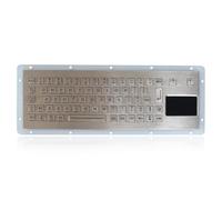 Newdesy K-TEK-B255TP-BL-UT-DWP Stainless Steel Industrial Keyboard with Touchpad, IP65 Waterproof Vandal Proof, Rear Panel Mount, 70 Keys with Backlight USB, Industrial, Mining, Bank Kiosk, Medical