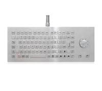 Newdesy K-TEK-B380-DHP-FN-DT-DWP Stainless Steel Industrial Keyboard with Hula Pointer, IP68 Waterproof Vandal Proof, Desktop Mount, 90 Keys with Function Row USB, Industrial, Mining, Medical