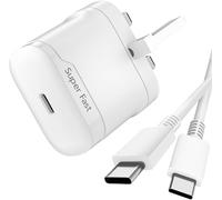 Newding 25W USB C Charger for Samsung Galaxy S25 S24 S23 S22 S21 S20 FE Ultra A56 A55 A54 A36 A35 A34 A26 A25 A24 A17 A16 A15 Z-Fold Z-Flip, Super Fast Charging UK Plug, Power Adapter with 1.5M Cable