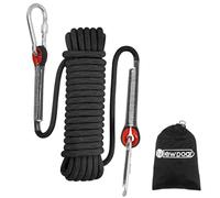NewDoar 12KN Marine Floating Rope 10mm Dock Line 16FT(5M) 33FT(10M) 66FT(20M) 98FT(30M) Anchor Mooring Rope for Boating, Anchoring, Camping, Fishing, Tent Canopy with 2 Hooks-Black/30M