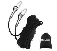 NewDoar 18KN Static Climbing Rope 10mm(3/8in) Accessory Cord Equipment 33FT(10M), 66FT(20M) 98FT(30M),165FT(50M) Escape Rope Ice Climbing Equipment Fire Rescue Rope-Black/50M