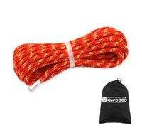NewDoar CE & UIAA Certificated Static Climbing Rope 14KN 8mm(5/16in) High Strength Accessory Cords Safety for Rock Climbing, Outdoor Survival, Hiking, Mountaineering-Orange/20M