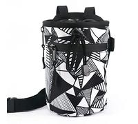 NewDoar Chalk Bag for Rock Climbing - Bouldering Chalk Bag Bucket with Quick-Clip Belt and 2 Large Zippered Pockets - Rock Climbing Gear Equipment-Black