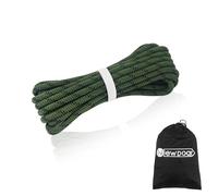 NewDoar Outdoor Rope 14KN 8mm (5/16in) High Strength Accessory Cord Rope Double Braid Multifunctional Cord for Camping, Hiking, Fishing, Hauling Loads, Hammocks,Tents(Armygreen 8mm,20ft)